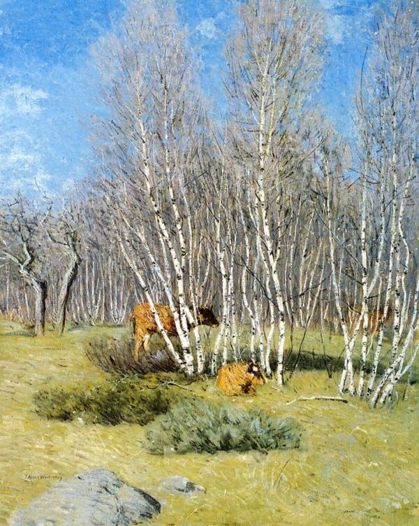 The Birches by Julian Alden Weir, hand-painted oil reproduction