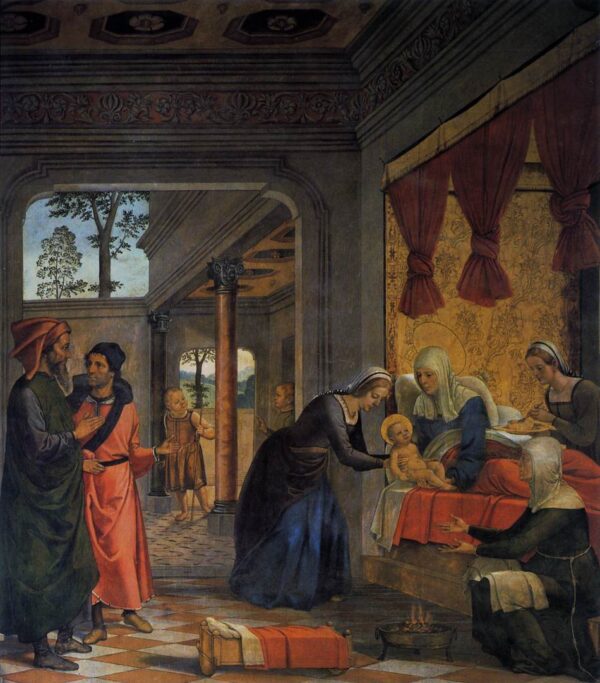 The Birth of the Virgin by Juan de Borgoña, hand-painted oil painting reproduction