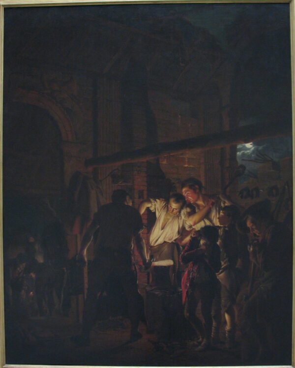 The Blacksmith’s Shop by Joseph Wright, hand-painted oil painting reproduction