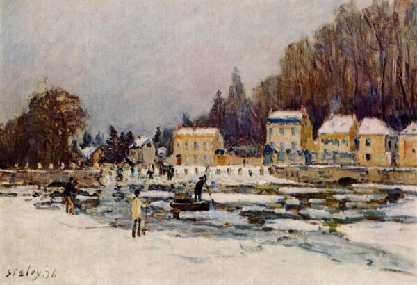 The Blocked Seine at Port-Marly by Alfred Sisley, hand-painted oil painting reproduction