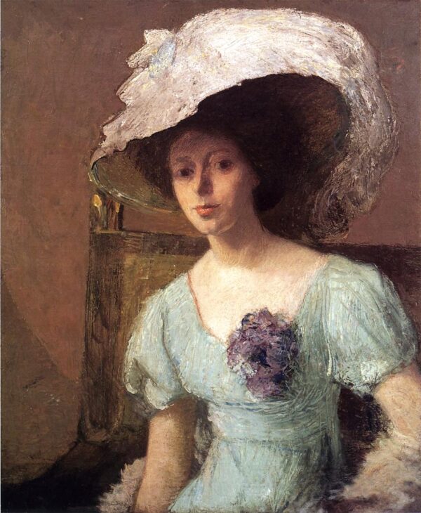 The Blue Gown by Julian Alden Weir, hand-painted oil painting reproduction