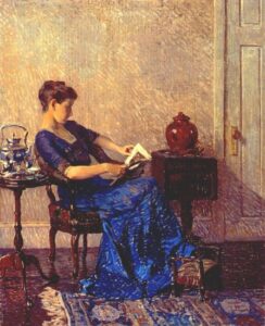 The Blue Gown by Robert Spencer, hand-painted oil painting reproduction