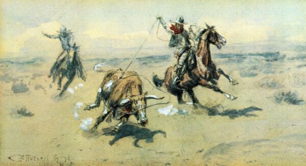The Bolter No. 2 by Charles Marion Russell, hand-painted oil painting reproduction