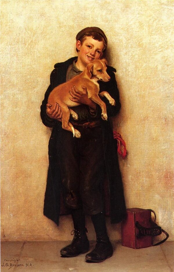 The Bootblack b by John G Brown, hand-painted oil painting reproduction