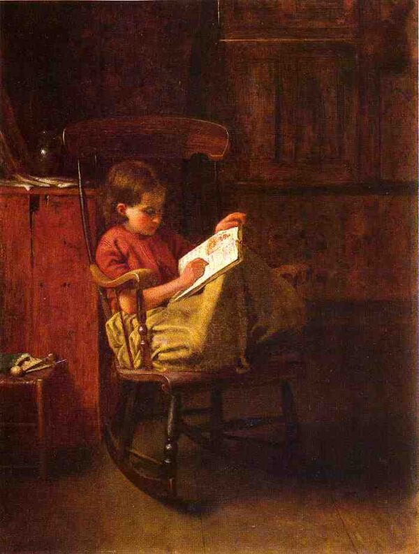 The Boston Rocker by Eastman Johnson, hand-painted oil painting reproduction
