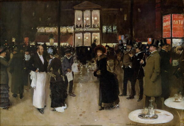 The Boulevard at Night in front of the Theatre des Varietes 1883 by Jean Béraud, hand-painted oil painting reproduction