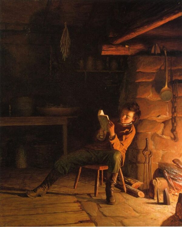 The Boyhood of Abraham Lincoln by Eastman Johnson, hand-painted oil painting reproduction