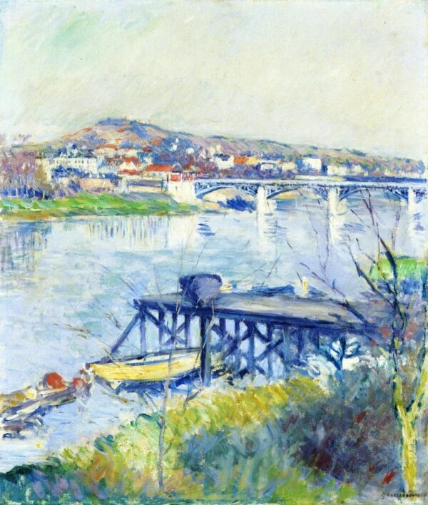 The Bridge at Argenteuil by Gustave Caillebotte, hand-painted oil painting reproduction
