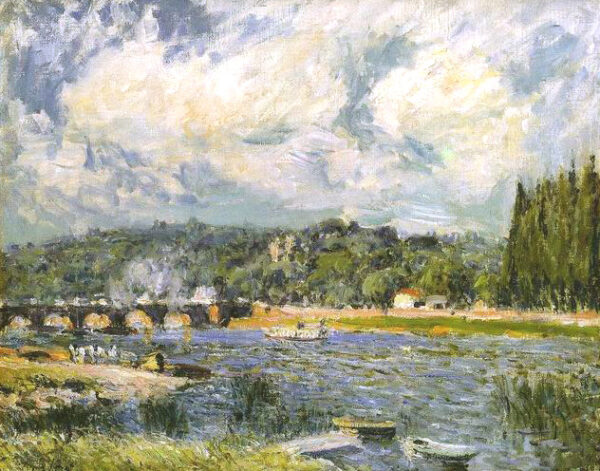The Bridge of Sevres by Alfred Sisley, hand-painted oil painting reproduction