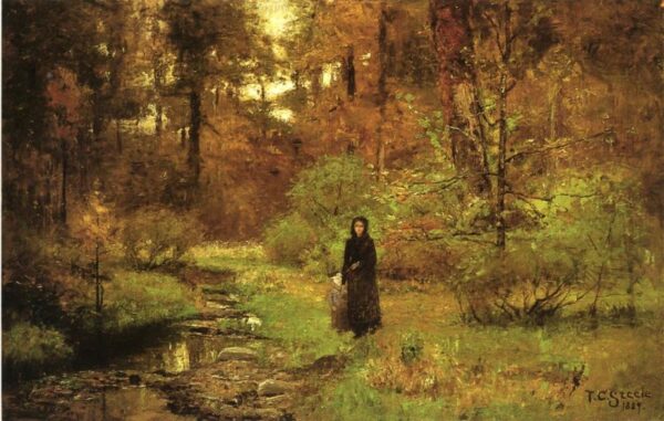 The Brook in the Woods by Theodore Clement Steele, hand-painted oil painting reproduction