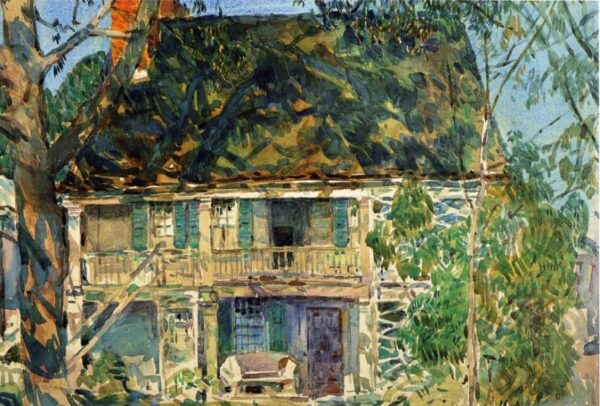The Brush House by Frederick Childe Hassam, hand-painted oil painting reproduction