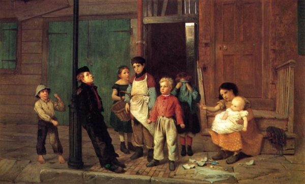 The Bully of the Neighborhood by John G Brown, hand-painted oil painting reproduction
