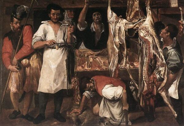 The Butcher’s Shop by Annibale Carracci, hand-painted oil painting reproduction