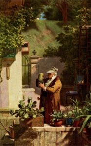 The Cactus Friend by Carl Spitzweg, hand-painted oil painting reproduction