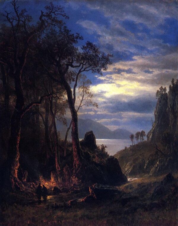 The Campfire by Albert Bierstadt, hand-painted oil painting reproduction