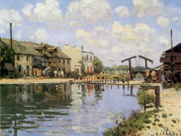 The Canal Saint-Martin by Alfred Sisley, hand-painted oil painting reproduction