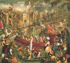 The Capture of Constantinople by Tintoretto, hand-painted oil painting reproduction
