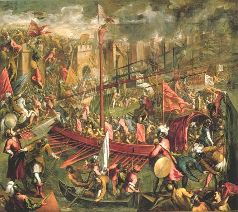 The Capture of Constantinople by Tintoretto, hand-painted oil reproduction
