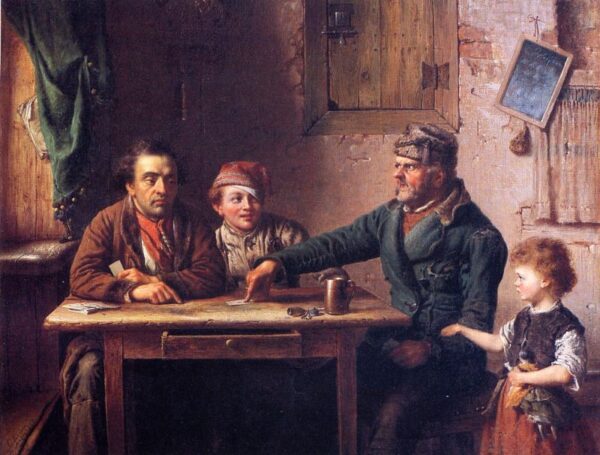 The Card Players by Eastman Johnson, hand-painted oil painting reproduction
