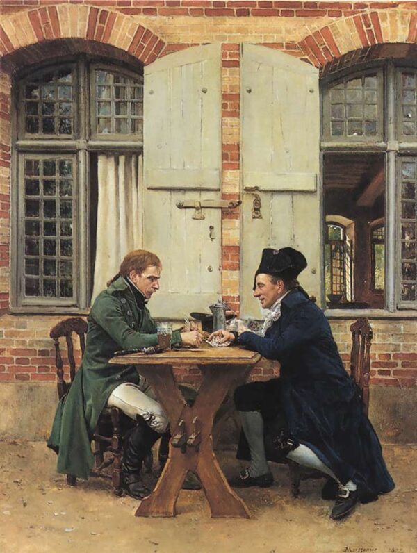 The Card Players by Jean-Louis Ernest Meissonier, hand-painted oil painting reproduction