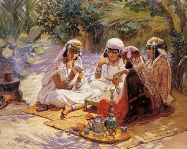 The Card Players by Frederick Arthur Bridgman, hand-painted oil painting reproduction