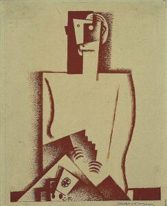 The Cardplayer by Louis Marcoussis, hand-painted oil painting reproduction