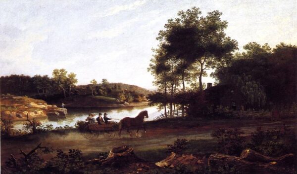 The Carriage Ride Home by Thomas Birch, hand-painted oil painting reproduction