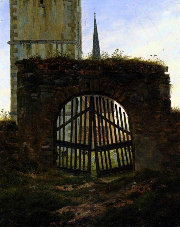The Cemetery Gate (The Churchyard) by Caspar David Friedrich, hand-painted oil painting reproduction