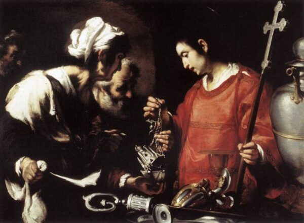 The Charity of Saint Lawrence by Bernardo Strozzi, hand-painted oil painting reproduction