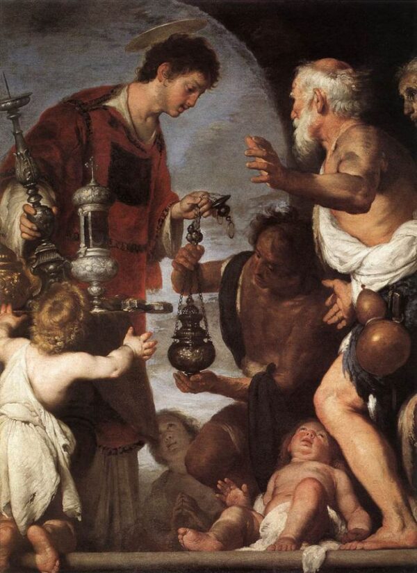 The Charity of Saint Lawrence II by Bernardo Strozzi, hand-painted oil painting reproduction
