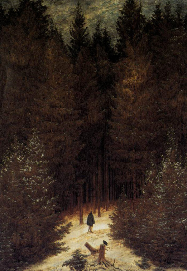 The Chasseur in the Forest by Caspar David Friedrich, hand-painted oil painting reproduction