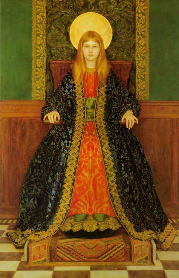 The Child Enthroned by Thomas Cooper Gotch, hand-painted oil painting reproduction