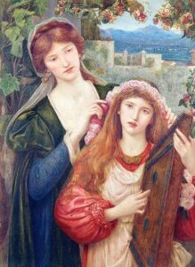 The Childhood of Saint Cecily by Marie Spartali Stillman, hand-painted oil painting reproduction