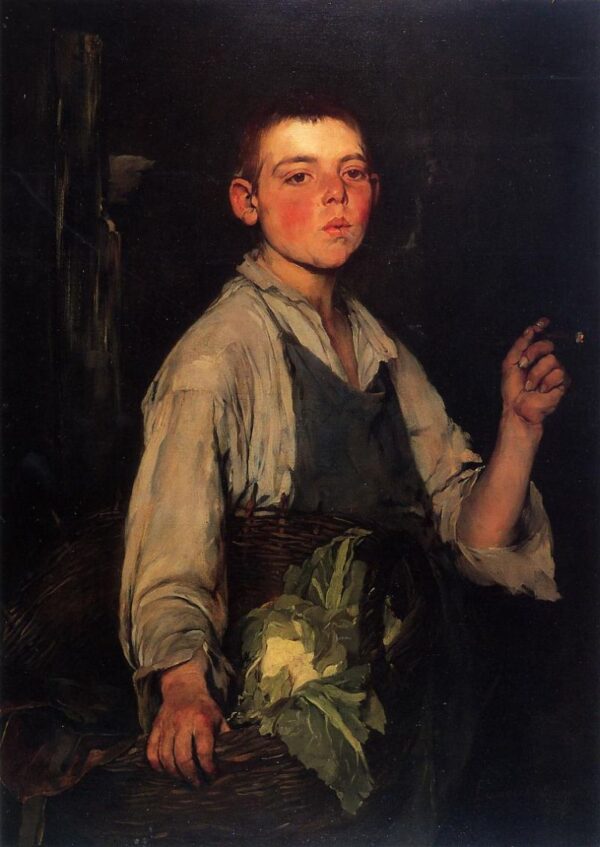 The Cobbler’s Apprentice by Frank Duveneck, hand-painted oil painting reproduction