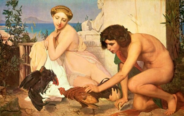 The Cock Fight by Jean-Léon Gérôme, hand-painted oil painting reproduction