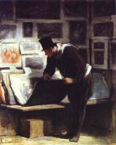 The Collector of Engravings by Honoré Daumier, hand-painted oil painting reproduction