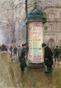 The Colonne Morris 1885 by Jean Béraud, hand-painted oil painting reproduction