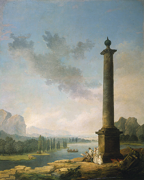 The Column by Hubert Robert, hand-painted oil reproduction