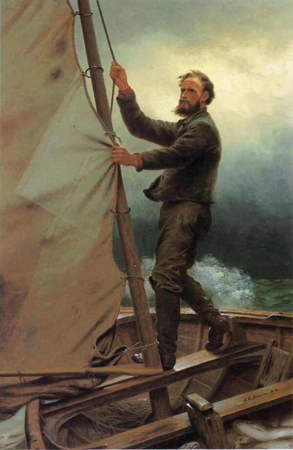 The Coming Squall by John G Brown, hand-painted oil painting reproduction