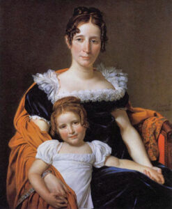 The Comtesse Vilain XIIII and Her Daughter by Jacques-Louis David, hand-painted oil painting reproduction