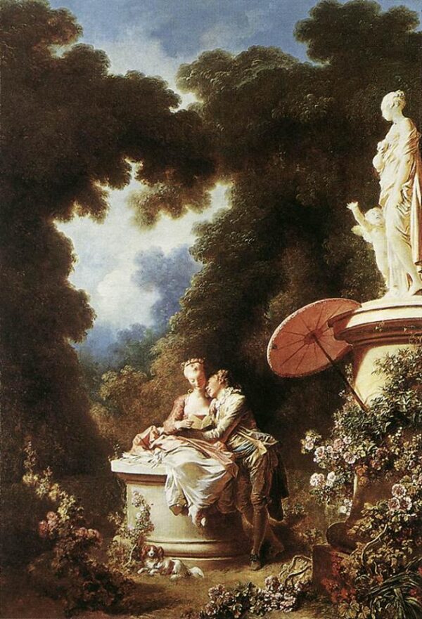 The Confession of Love by Jean-Honoré Fragonard, hand-painted oil painting reproduction