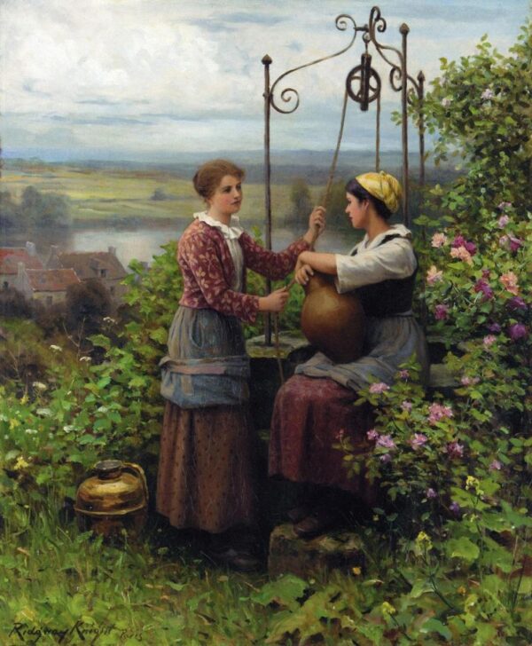 The Conversation by Daniel Ridgway Knight, hand-painted oil painting reproduction