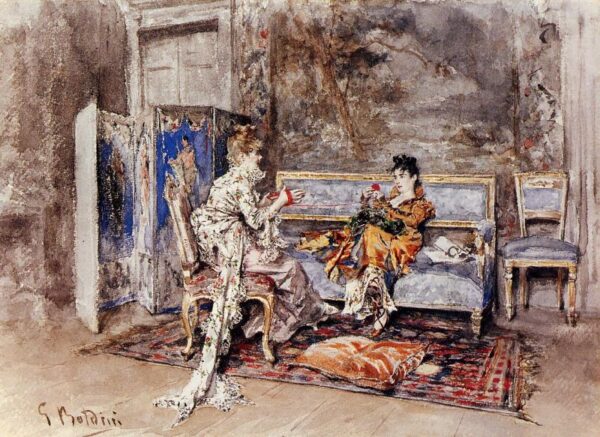 The Conversation by Giovanni Boldini, hand-painted oil painting reproduction