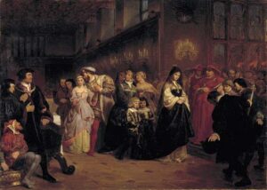 The Courtship of Anne Boleyn by Emanuel Leutze, hand-painted oil painting reproduction