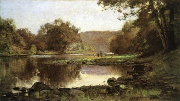The Creek by Theodore Clement Steele, hand-painted oil painting reproduction