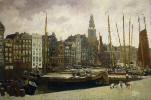 The Damrak in Amsterdam by George Hendrik Breitner, hand-painted oil painting reproduction