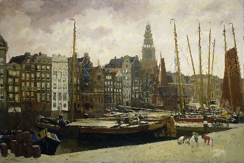 The Damrak in Amsterdam by George Hendrik Breitner, hand-painted oil reproduction