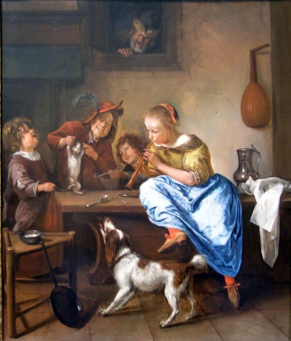 The Dancing Lesson by Jan Steen, hand-painted oil painting reproduction