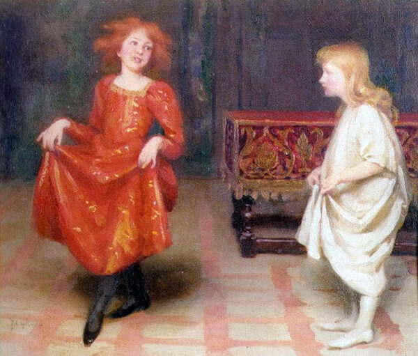 The Dancing Lesson by Thomas Cooper Gotch, hand-painted oil painting reproduction