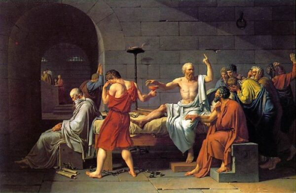The Death of Socrates by Jacques-Louis David, hand-painted oil painting reproduction